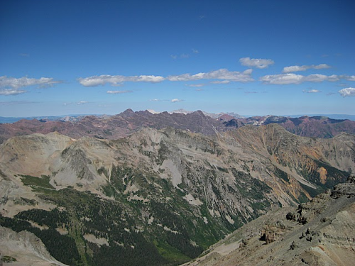 View from the top of Castle Peak Colorado